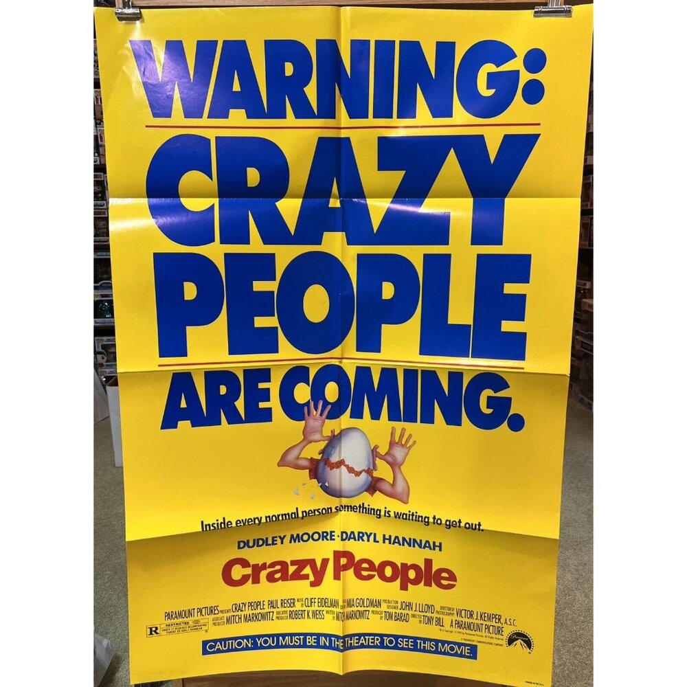 1990 “Crazy People” ORIGINAL MOVIE POSTER 27” X 41” One Sheet Daryl Hannah 1S